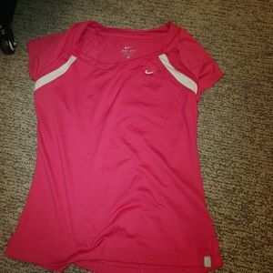 Hot pink nike work out tshirt .